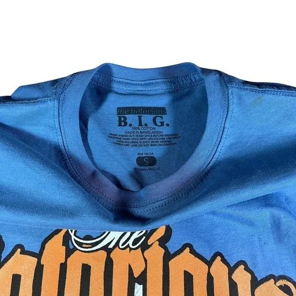 The Notorious B.I.G. blue T-shirt Size S - Picture 3 of 4